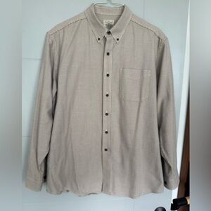 Men's L.L. BEAN Beige Houndstooth patterned Shirt